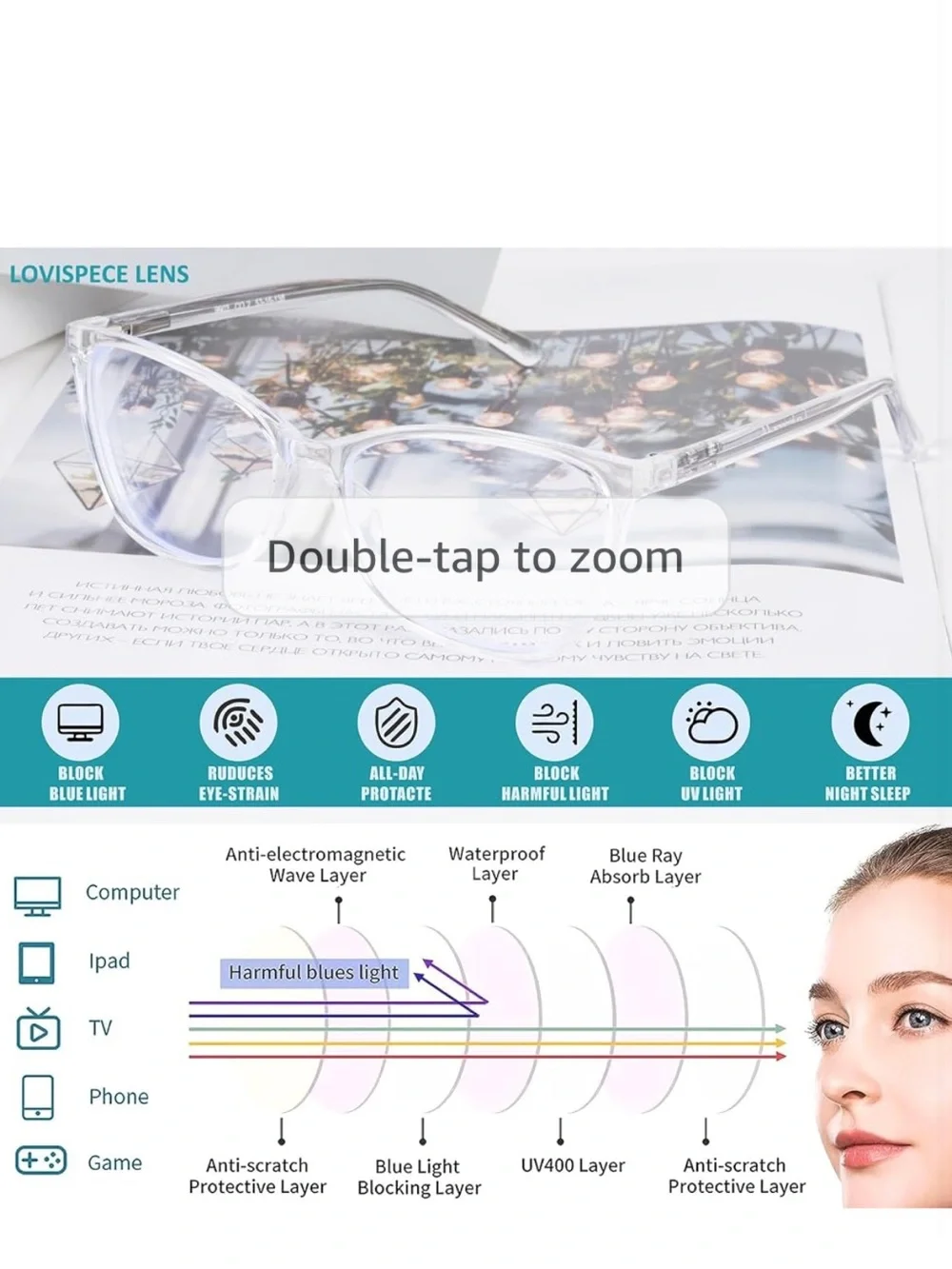 Women’s Translucent Lavender Cat-Eye .75 Reader Glasses